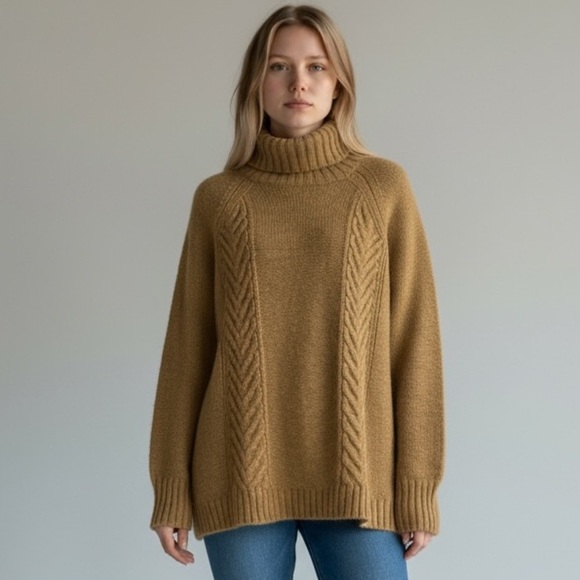 American Eagle Brown Textured Turtleneck Knit Sweater Size XXL - Picture 1 of 11